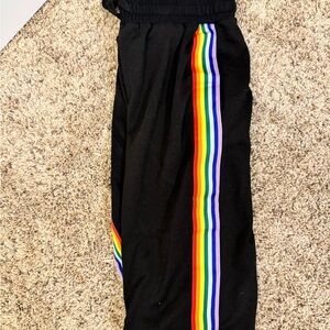 Black Rainbow Stripe Pants